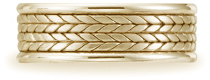 Benchmark Designer Wedding Band, 8mm, 14K Yellow Gold