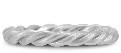 Weaved Rope Wedding Band in 14K White Gold