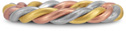 Weaved Rope Wedding Band in 14K Tri-Color Gold