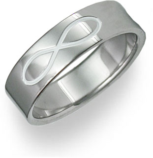 Titanium Infinity Symbol Wedding Band Ring