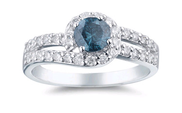 Blue Diamond Swirl Ring