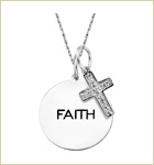 Personalized Birthstone Faith Pendant 