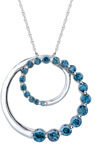 1/2 Carat Blue Diamond Circle Pendant