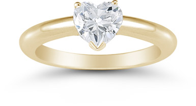 Gold engagement ring heart