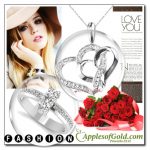2-Stone Diamond Ring with Heart Necklace