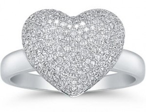 large diamond heart ring