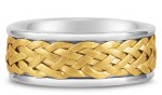Woven Together In Love: Woven Wedding Band in 14k Two-Tone Gold