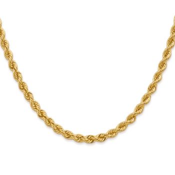 22K Gold 4mm Rope Chain Necklace