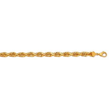 22K Gold 5mm Diamond-Cut Rope Chain 2