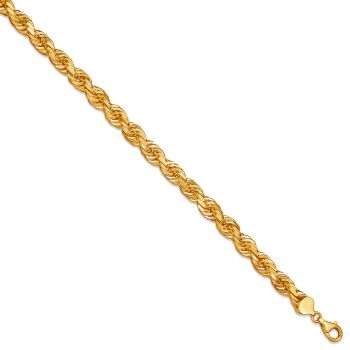 22K Gold 5mm Diamond-Cut Rope Chain 3