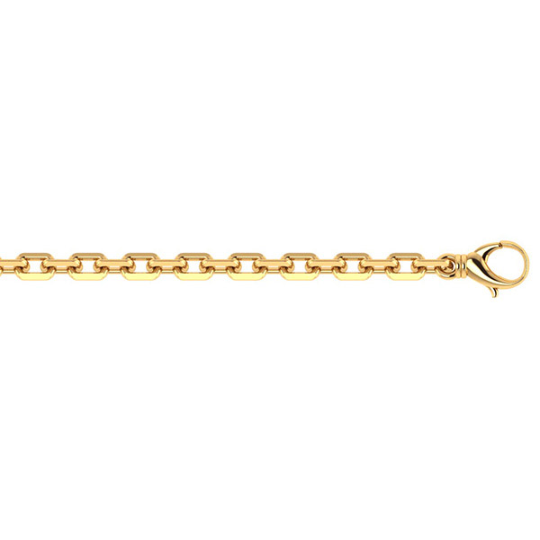 18K Gold Handmade 6mm Alternating Link Bracelet for Men
