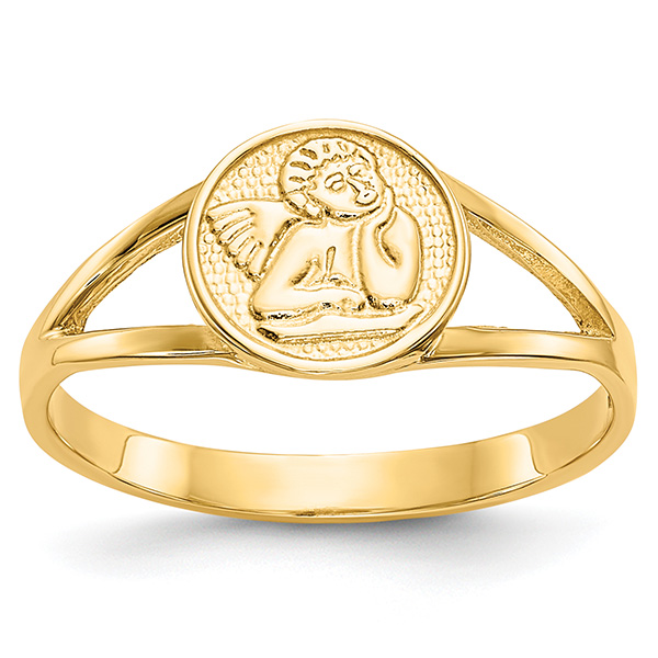 14K Gold Renaissance Angel Ring