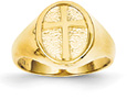 Women's Cross Signet Ring, 14K Gold
