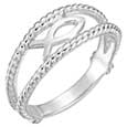 Ichthus Fish Chastity Ring for Women, 14K White Gold