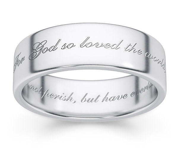 For God so loved the world wedding band ring