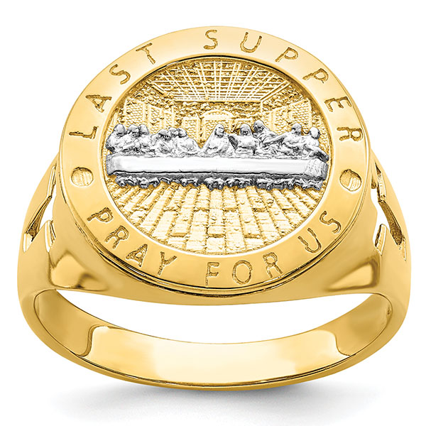 men's 14k two-tone gold the last supper ring
