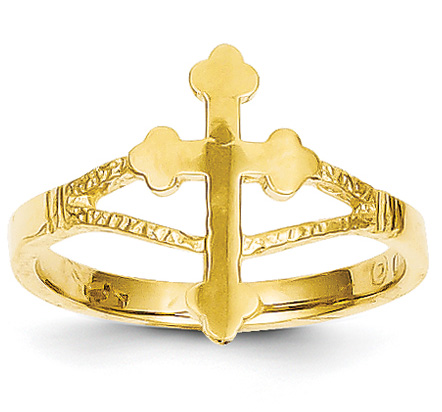 Passion Cross Ring, 14K Gold