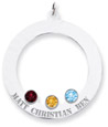 Sterling Silver Family Circle Pendant with 3 Stones