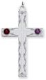 Sterling Silver Swirl Cross Family Pendant with 2 Stones
