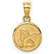 14k gold small angel coin charm pendant