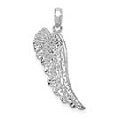 14k white gold angel wing necklace pendant