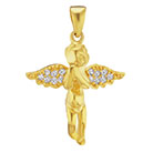 angel pendant with diamonds in its wings