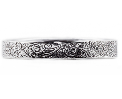 Edwardian Design Paisley Band in Sterling Silver