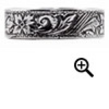 Estate-Style Flower Scroll Band in Sterling Silver 2