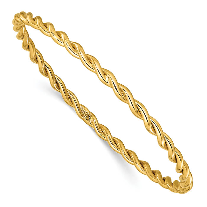 italian twist slip-on bangle bracelet 14k gold