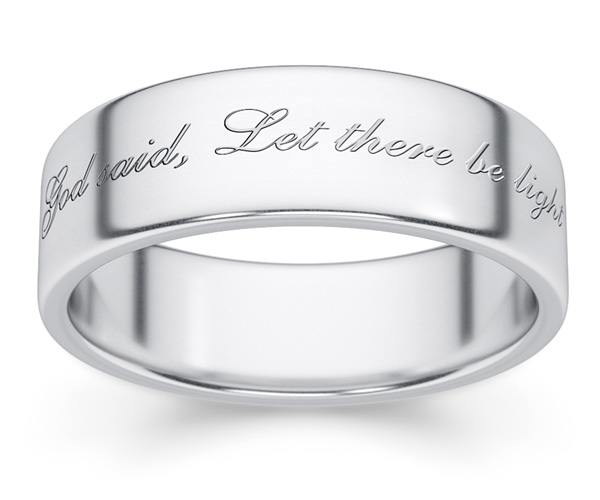 Let There Be Light Wedding Band Ring in White Gold