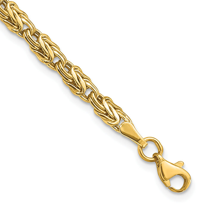 10K Gold 5mm Byzantine Bracelet