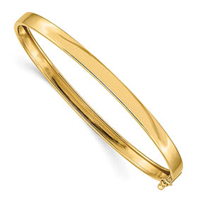 14k gold flat flexible hinged bangle bracelet 8 inch