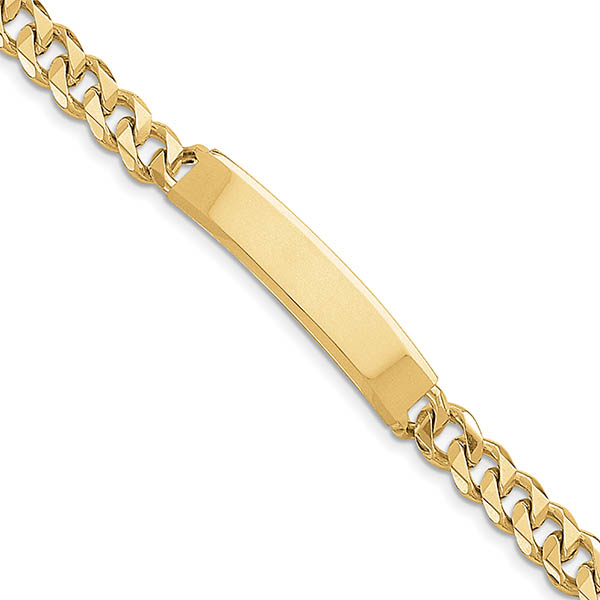 14k gold men's 8mm curb link id bracelet