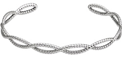 14K White Gold Rope Cuff Bracelet