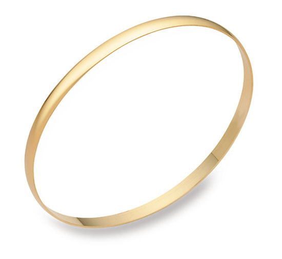 18k solid gold 4mm bangle bracelet