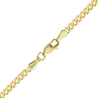 18k solid gold 6mm curb link bracelet for men