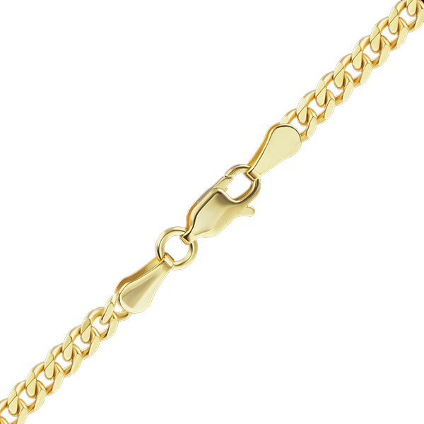 18k solid gold 6mm curb link bracelet for men