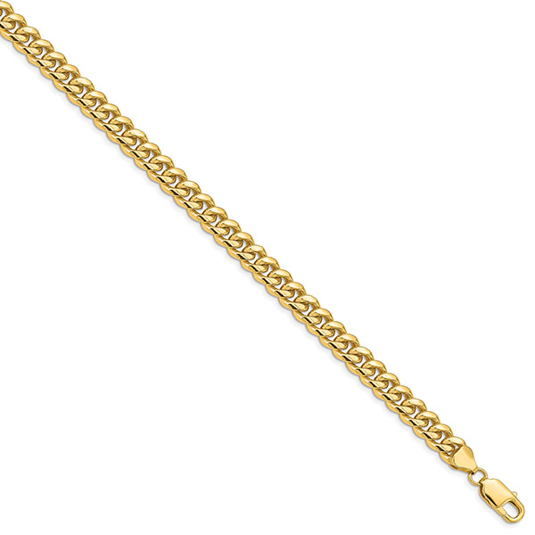 6.75mm miami cuban link bracelet in 14k solid gold, 8.5 inches