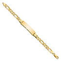 7mm 14K Gold Figaro Id Link Bracelet, 8 inch 2