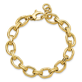 Italian Fashion Link Bracelet for Women in 14K Gold