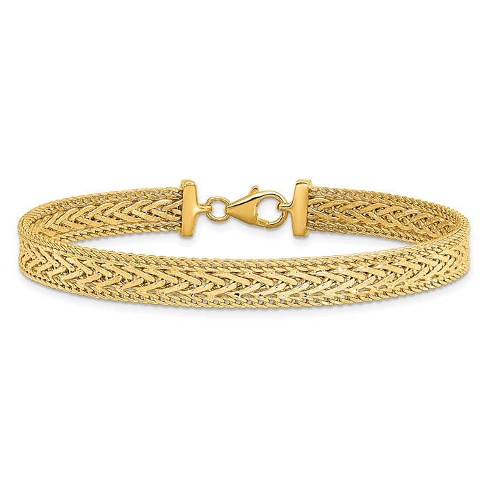 braided italian bracelet for women 14k gold
