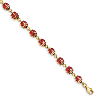 ladybug bracelet 14k gold