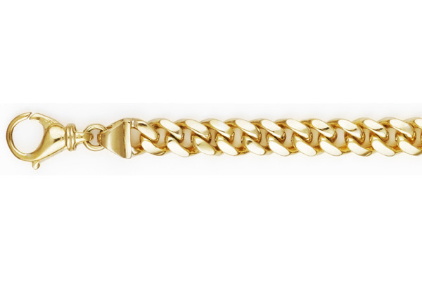 Handmade 6.5mm 14K Yellow Gold Curb Bracelet