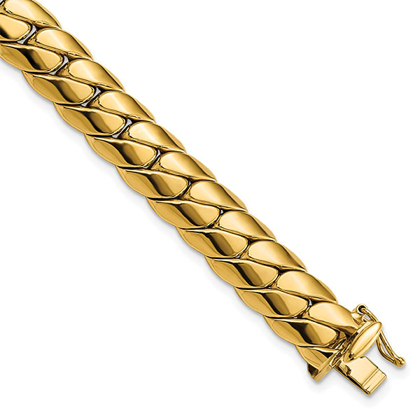14K Gold Italian Made Hollow Cuban Curb Link Bracelet