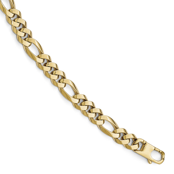 gold italian handmade figaro bracelet for men