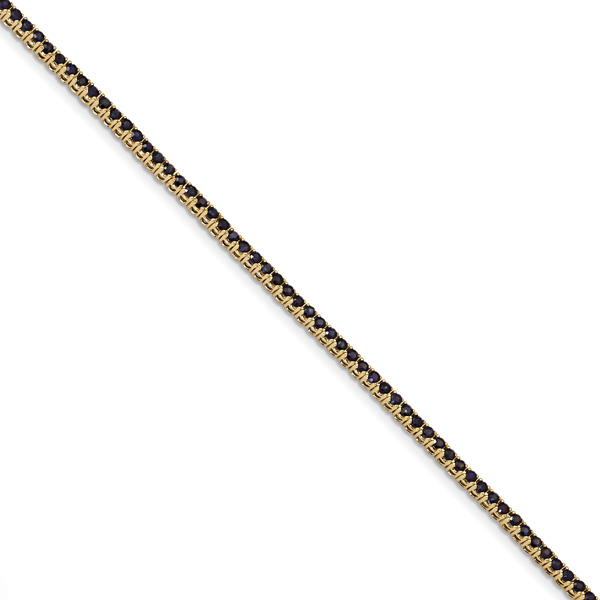2.80 Carat Sapphire Tennis Bracelet, 14K Gold