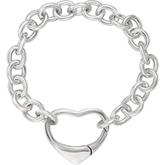 Sterling Silver Bracelet with Heart Clasp