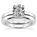 1/2 Carat Round Diamond Solitaire Bridal Engagement Ring Set