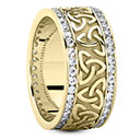 1 Carat Diamond Celtic Triquetra Wedding Band Ring in 14K Gold