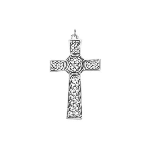 extra-large sterling silver celtic cross pendant
